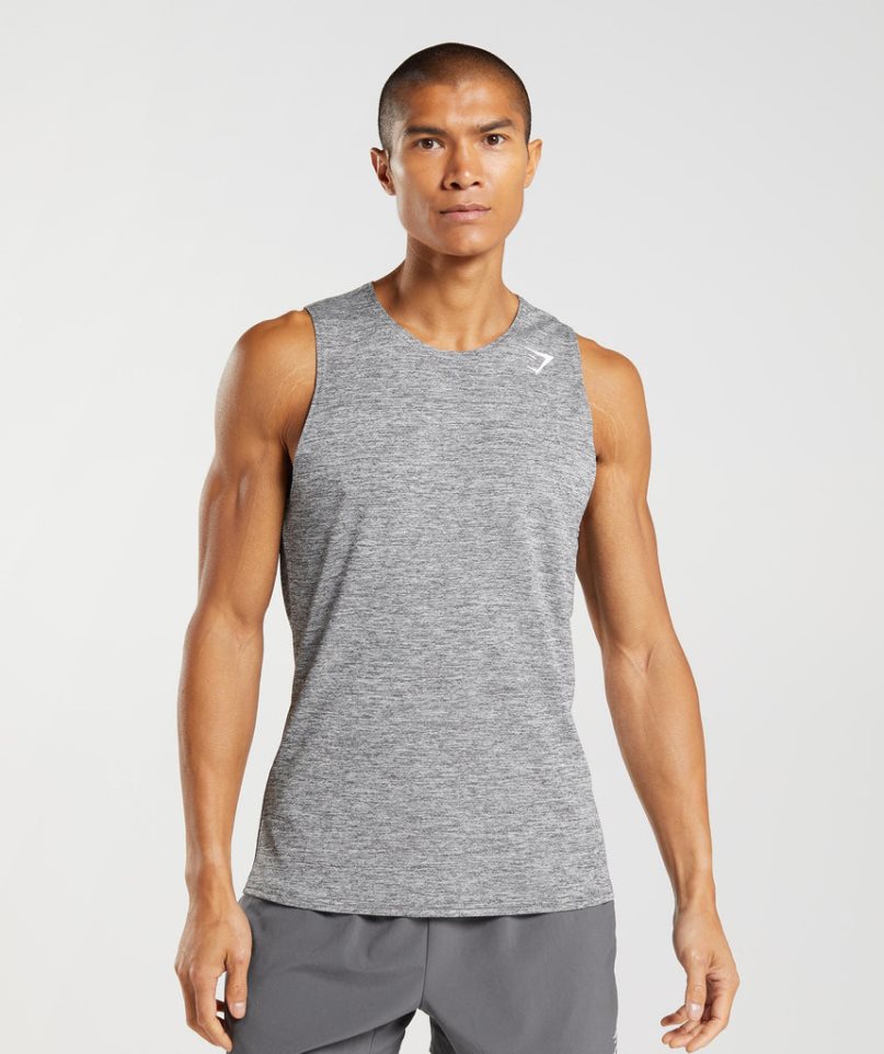 Gymshark Arrival Slim Marl Muskelshirt Herren Grau | 97350HFRG