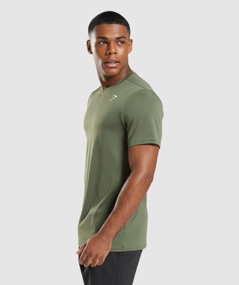 Gymshark Arrival T-shirts Herren Olivgrün | 58439HIZY