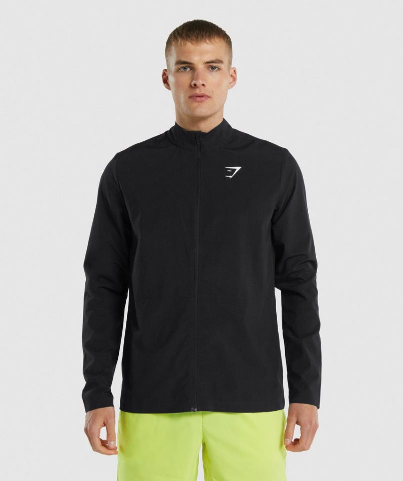 Gymshark Arrival Woven Full Zip Jacke Herren Schwarz | 83019BVHP