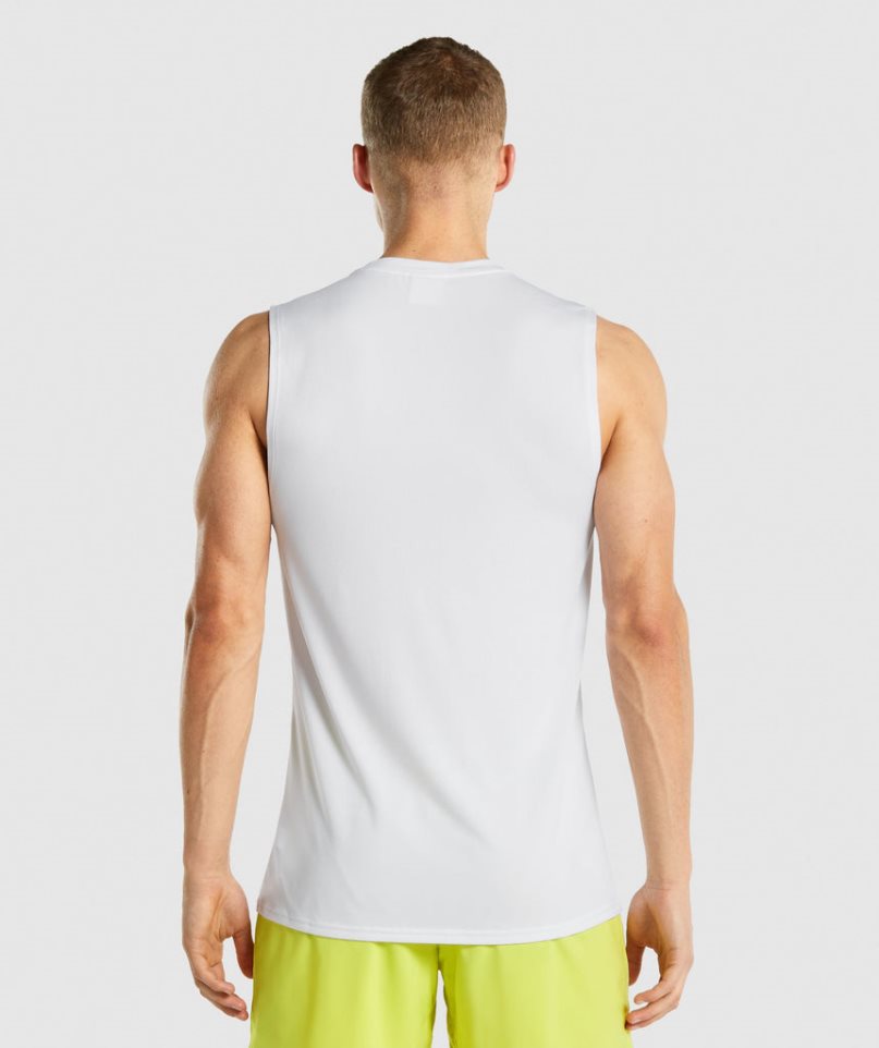 Gymshark Arrival Ärmellose Muskelshirt Herren Weiß | 45283QWTL