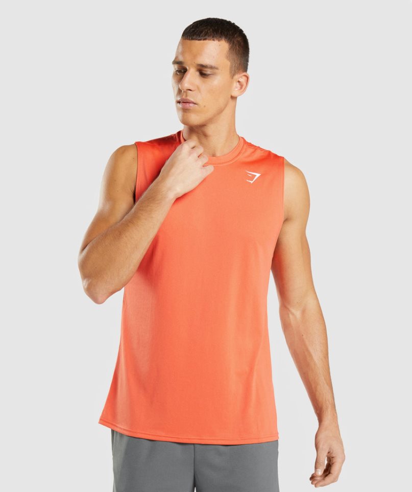 Gymshark Arrival Ärmellose Muskelshirt Herren Orange | 58340MORB