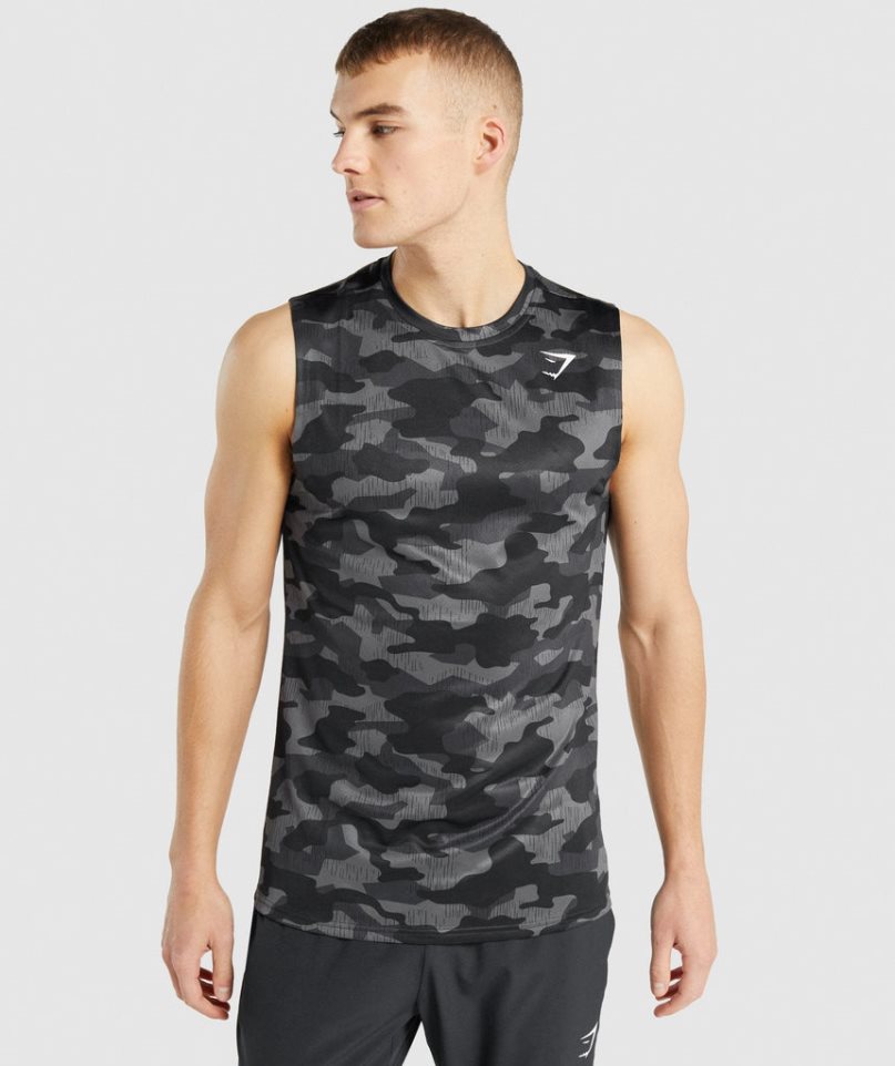 Gymshark Arrival Ärmellose T-shirts Herren Camouflage | 84760GFXV