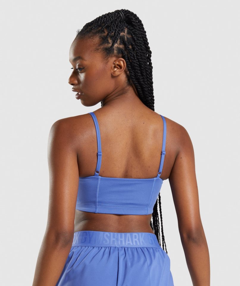 Gymshark Bandeau Sport Bh Damen Blau | 31782EZKN