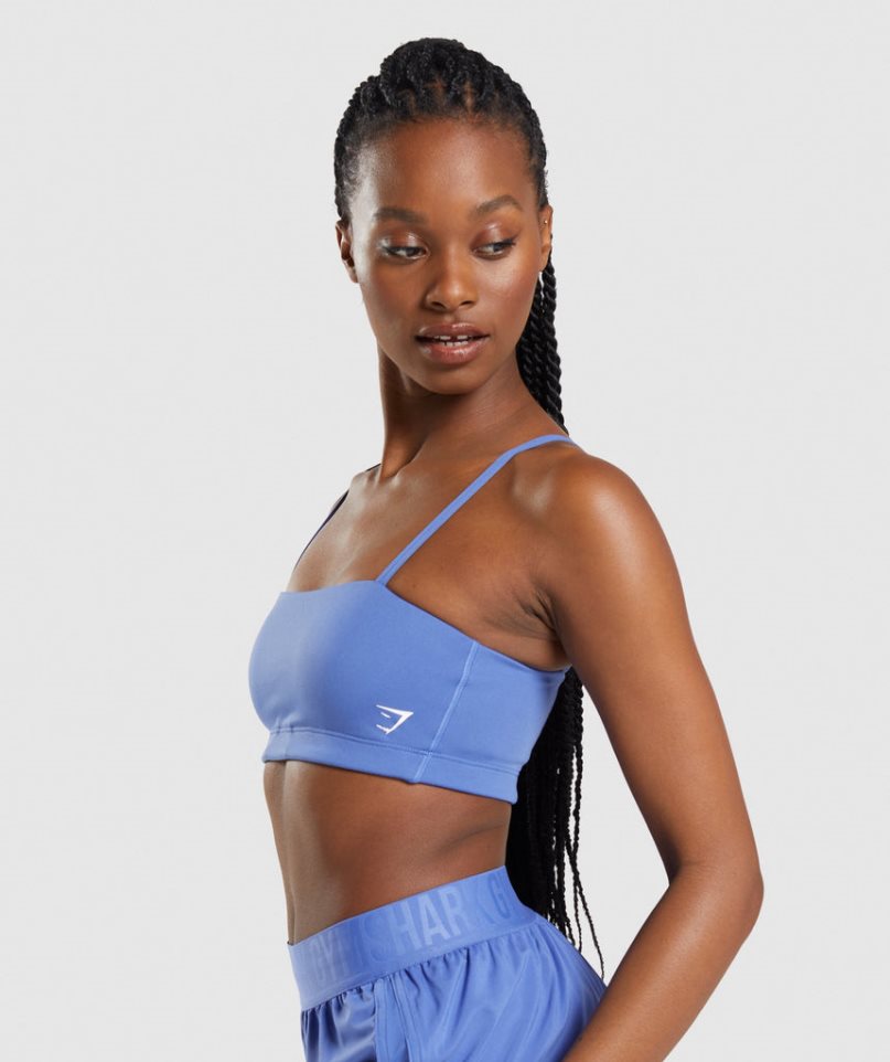 Gymshark Bandeau Sport Bh Damen Blau | 31782EZKN