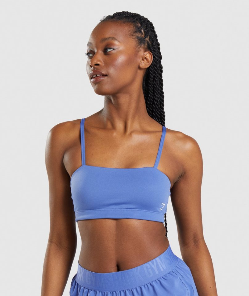 Gymshark Bandeau Sport Bh Damen Blau | 31782EZKN