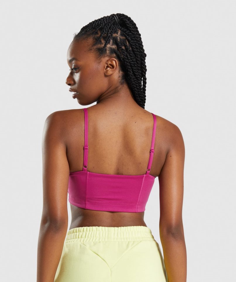 Gymshark Bandeau Sport Bh Damen Rosa | 85207TYJA