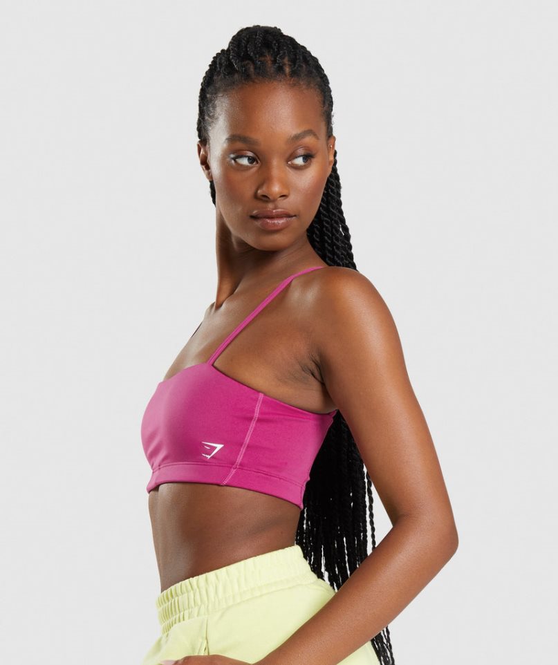 Gymshark Bandeau Sport Bh Damen Rosa | 85207TYJA