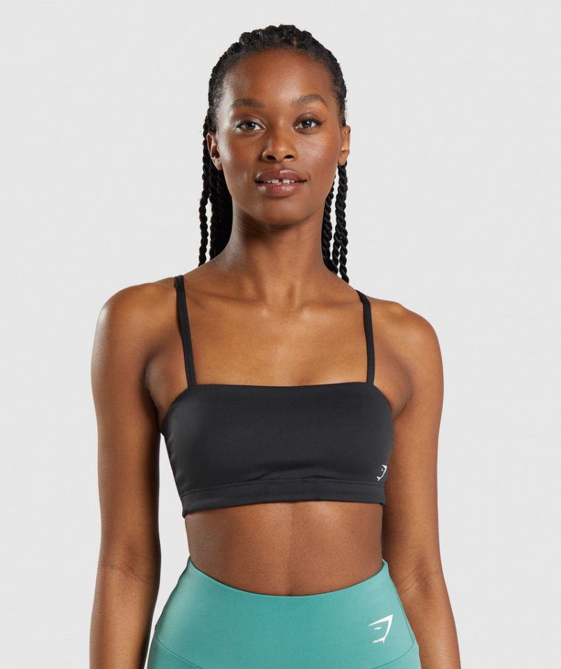 Gymshark Bandeau Sport Bh Damen Schwarz | 48173KSVI