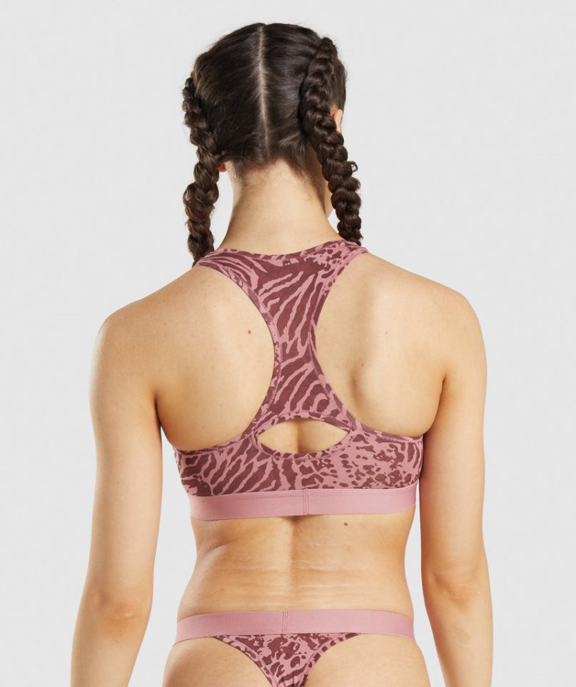 Gymshark Baumwoll Bralette Unterwäsche Damen Rosa | 13749PCJS