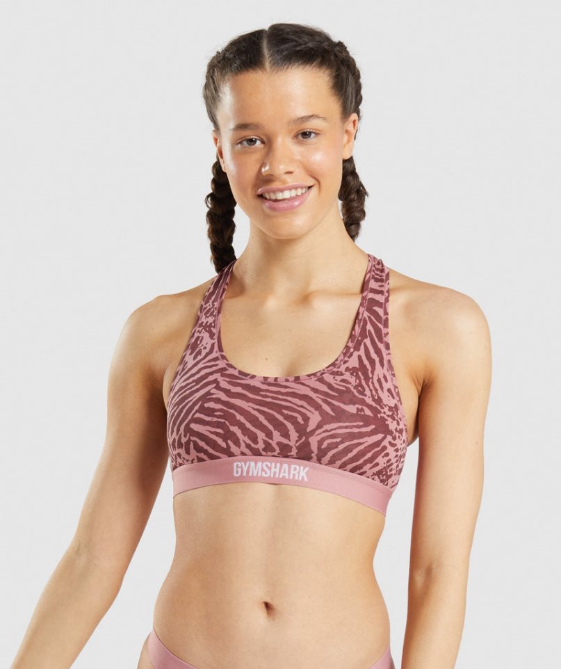 Gymshark Baumwoll Bralette Unterwäsche Damen Rosa | 13749PCJS