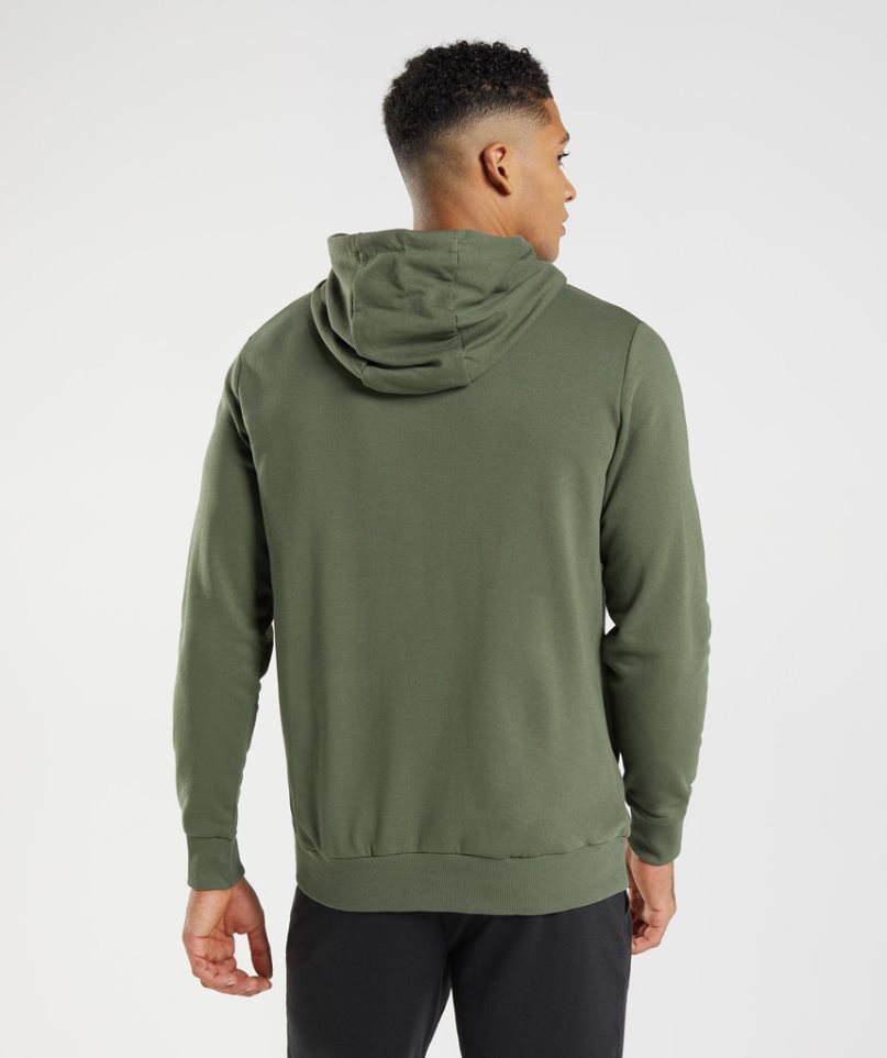 Gymshark Block Hoodie Herren Olivgrün | 24081MUQX