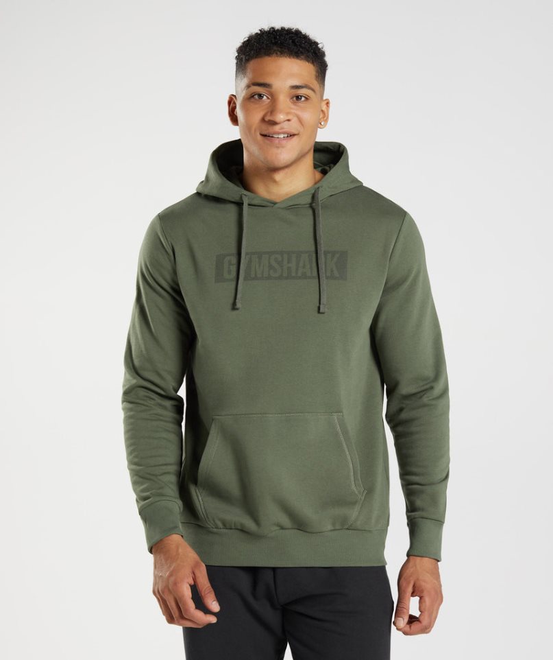 Gymshark Block Hoodie Herren Olivgrün | 24081MUQX