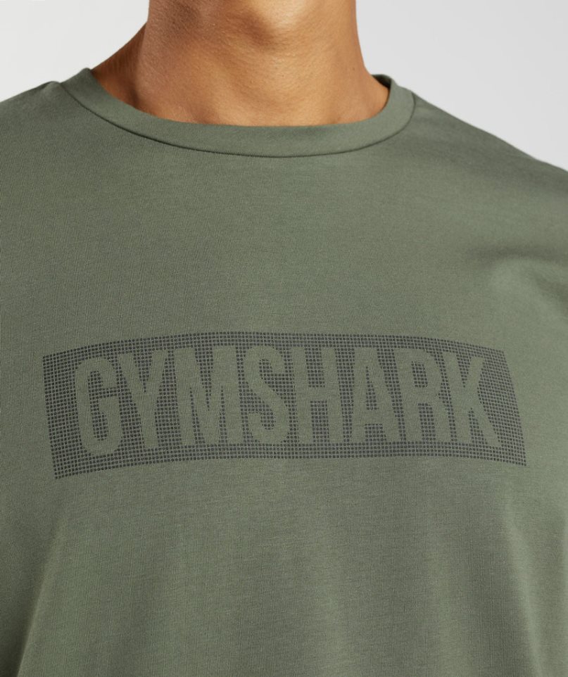 Gymshark Block Long Sleeve T-shirts Herren Olivgrün | 48360BJCX