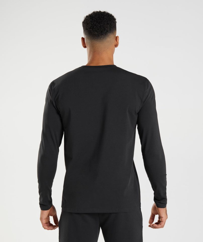 Gymshark Block Long Sleeve T-shirts Herren Schwarz | 80519JIGD