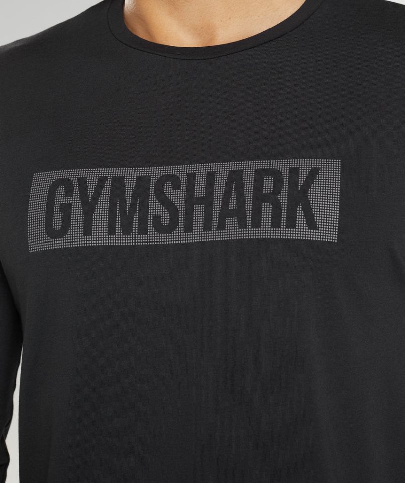 Gymshark Block Long Sleeve T-shirts Herren Schwarz | 80519JIGD