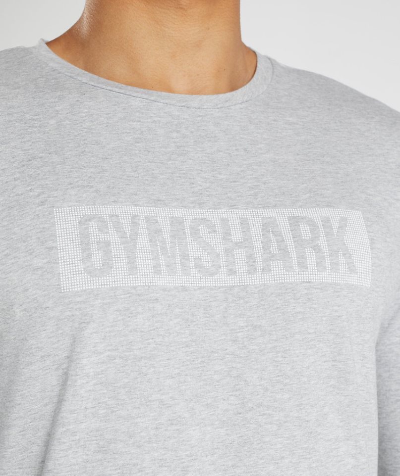 Gymshark Block Long Sleeve T-shirts Herren Hellgrau | 91706ZVJU