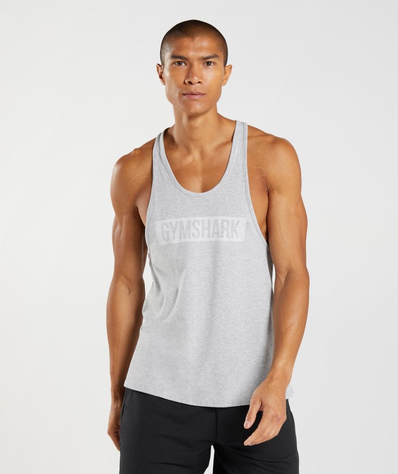 Gymshark Block Stringer Muskelshirt Herren Hellgrau | 04768PQEH