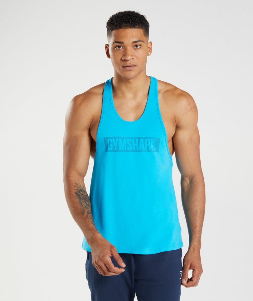 Gymshark Block Stringer Muskelshirt Herren Türkis | 47561UCQM