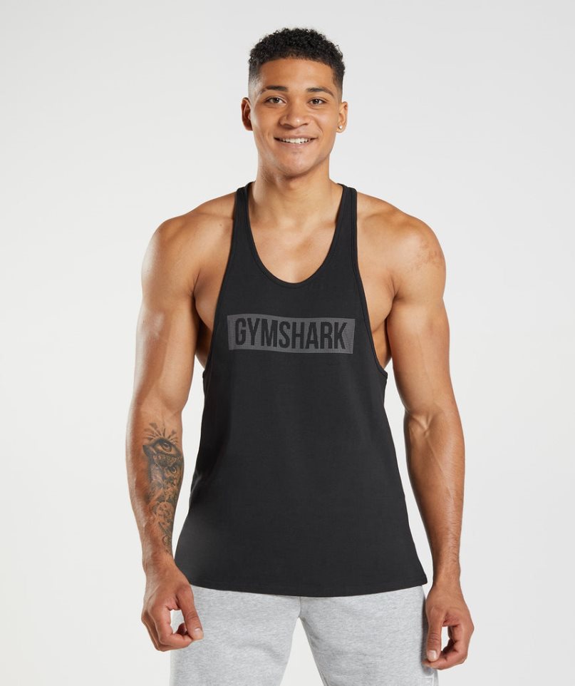 Gymshark Block Stringer Muskelshirt Herren Schwarz | 84937DRTJ