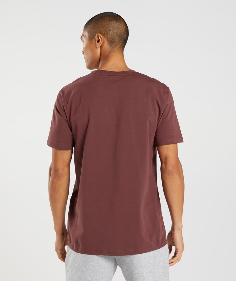 Gymshark Block T-shirts Herren Bordeaux | 67915VJKL