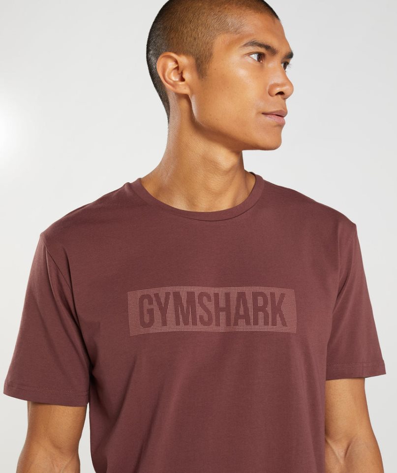 Gymshark Block T-shirts Herren Bordeaux | 67915VJKL