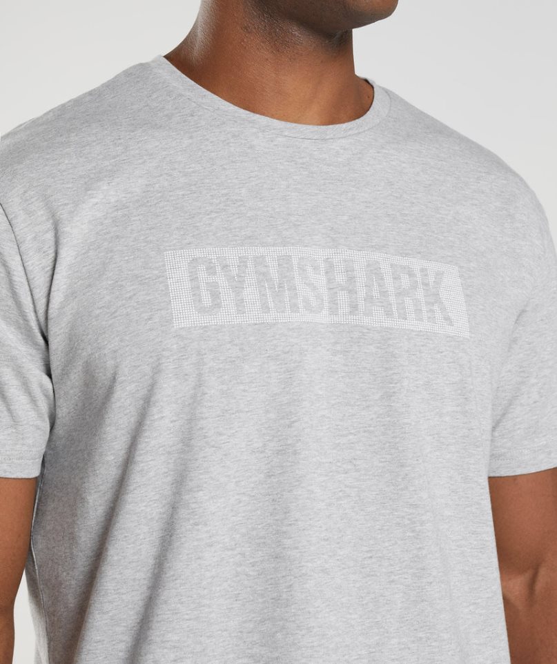 Gymshark Block T-shirts Herren Hellgrau | 48915FIEP