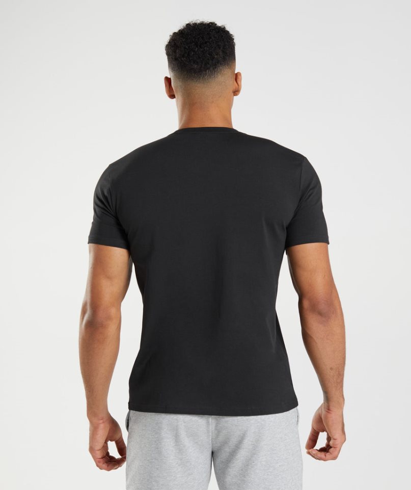 Gymshark Block T-shirts Herren Schwarz | 58094GYKC