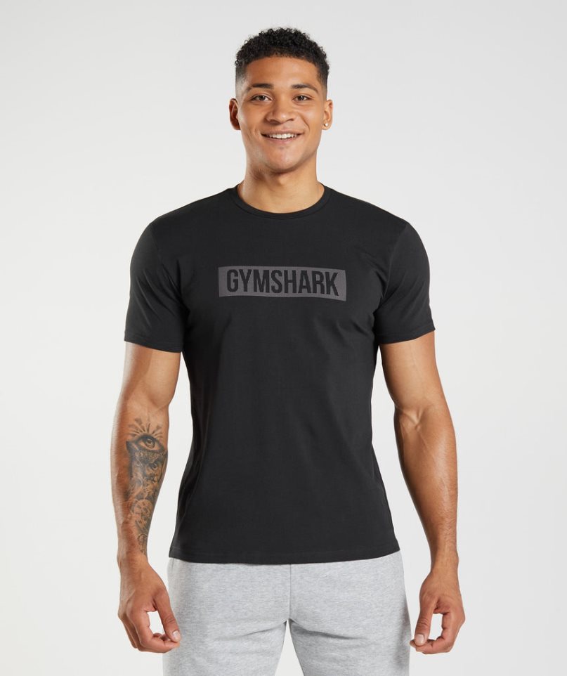 Gymshark Block T-shirts Herren Schwarz | 58094GYKC