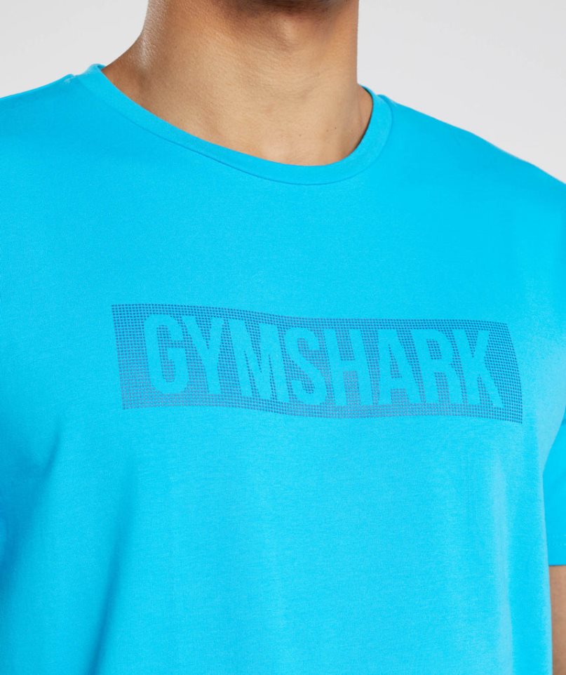 Gymshark Block T-shirts Herren Türkis | 59302ZVFX