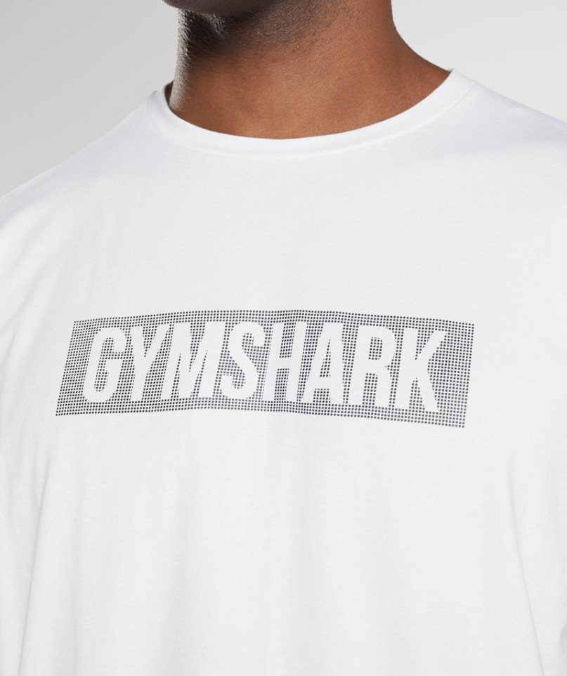 Gymshark Block T-shirts Herren Weiß | 09368DVOL