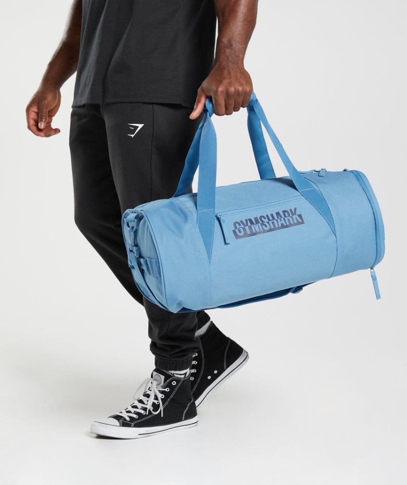 Gymshark Bold Barrel Sporttaschen Blau | 32978CZIW