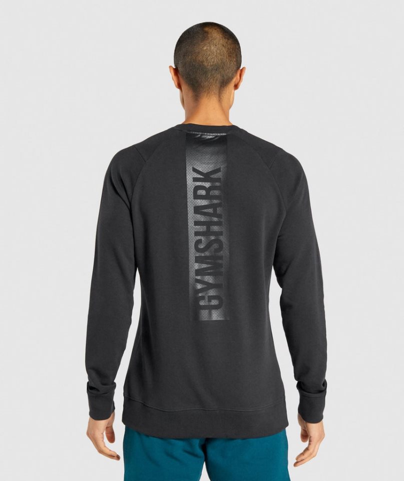 Gymshark Bold Crew Sweatshirts Herren Schwarz | 80543MUBK