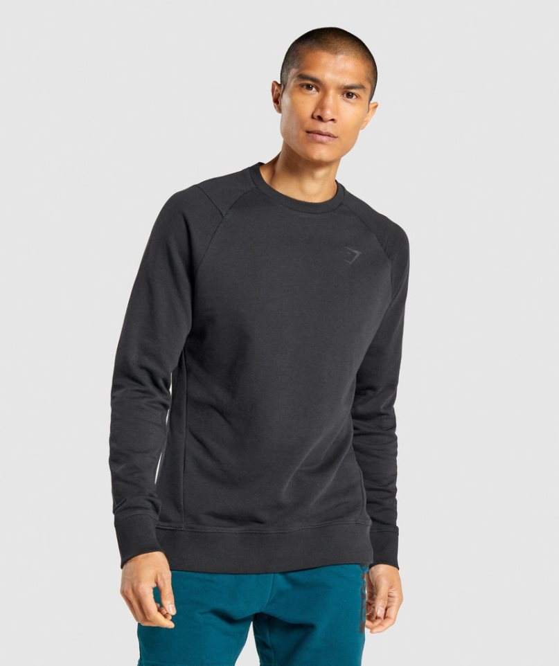 Gymshark Bold Crew Sweatshirts Herren Schwarz | 80543MUBK