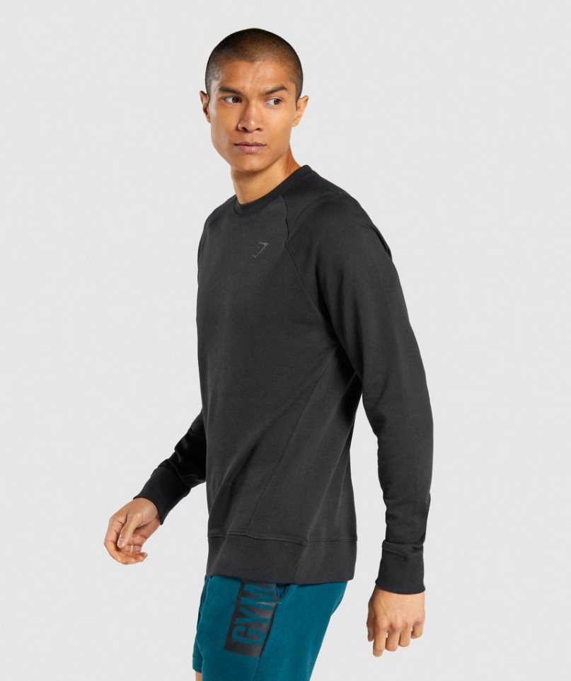 Gymshark Bold Crew Sweatshirts Herren Schwarz | 80543MUBK