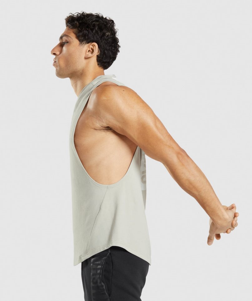 Gymshark Bold Drop Arm Muskelshirt Herren Beige | 42195SMWB