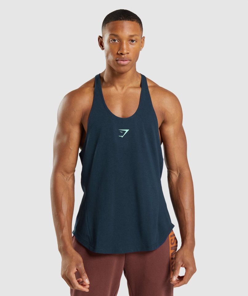 Gymshark Bold Stringer Muskelshirt Herren Navy | 81039ZACE