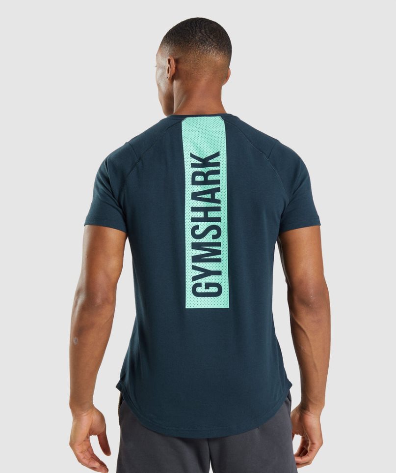 Gymshark Bold T-shirts Herren Navy | 27341HURC