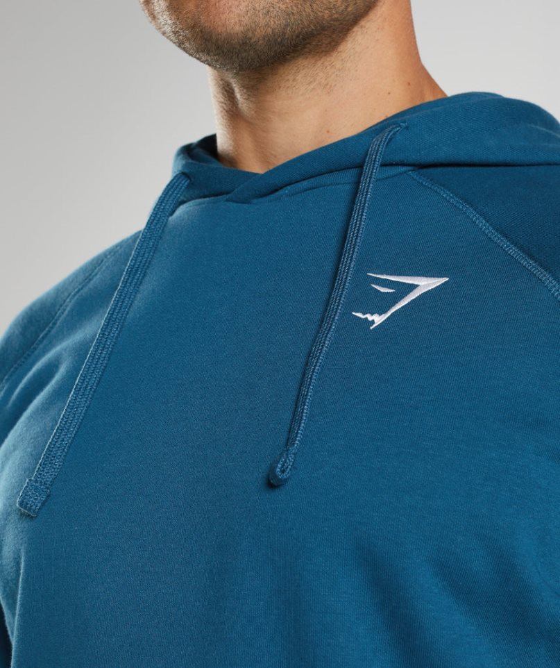 Gymshark Crest Hoodie Herren Blau | 26473TNRH