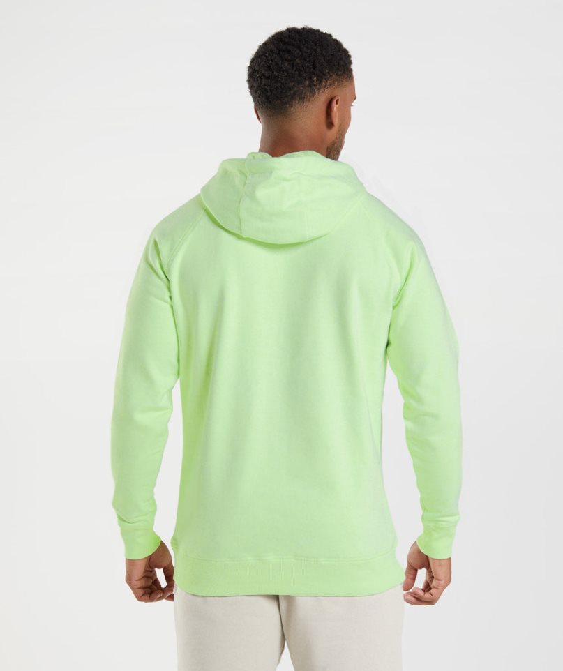 Gymshark Crest Hoodie Herren Hellgrün | 78451GUKO