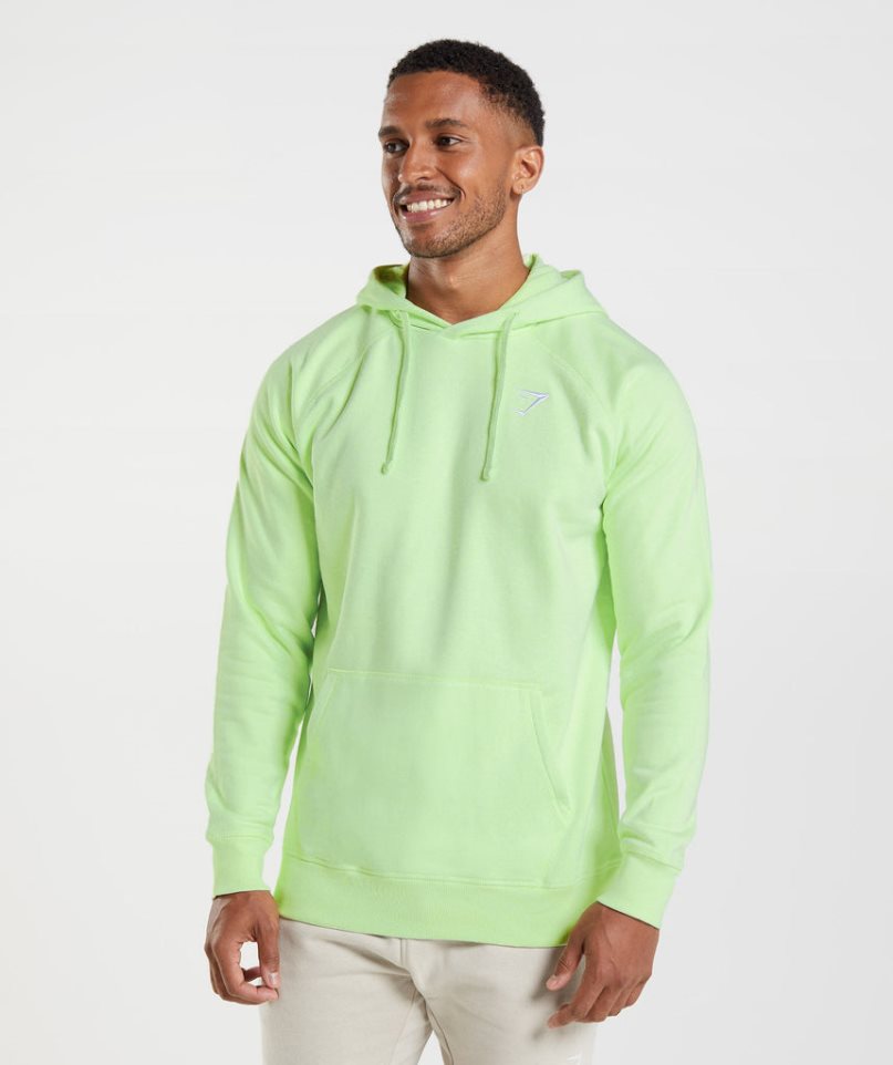 Gymshark Crest Hoodie Herren Hellgrün | 78451GUKO