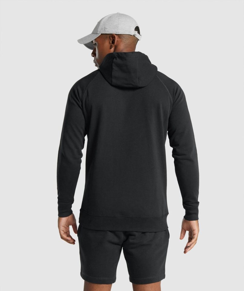 Gymshark Crest Hoodie Herren Schwarz | 73125JENK