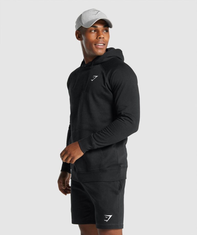 Gymshark Crest Hoodie Herren Schwarz | 73125JENK