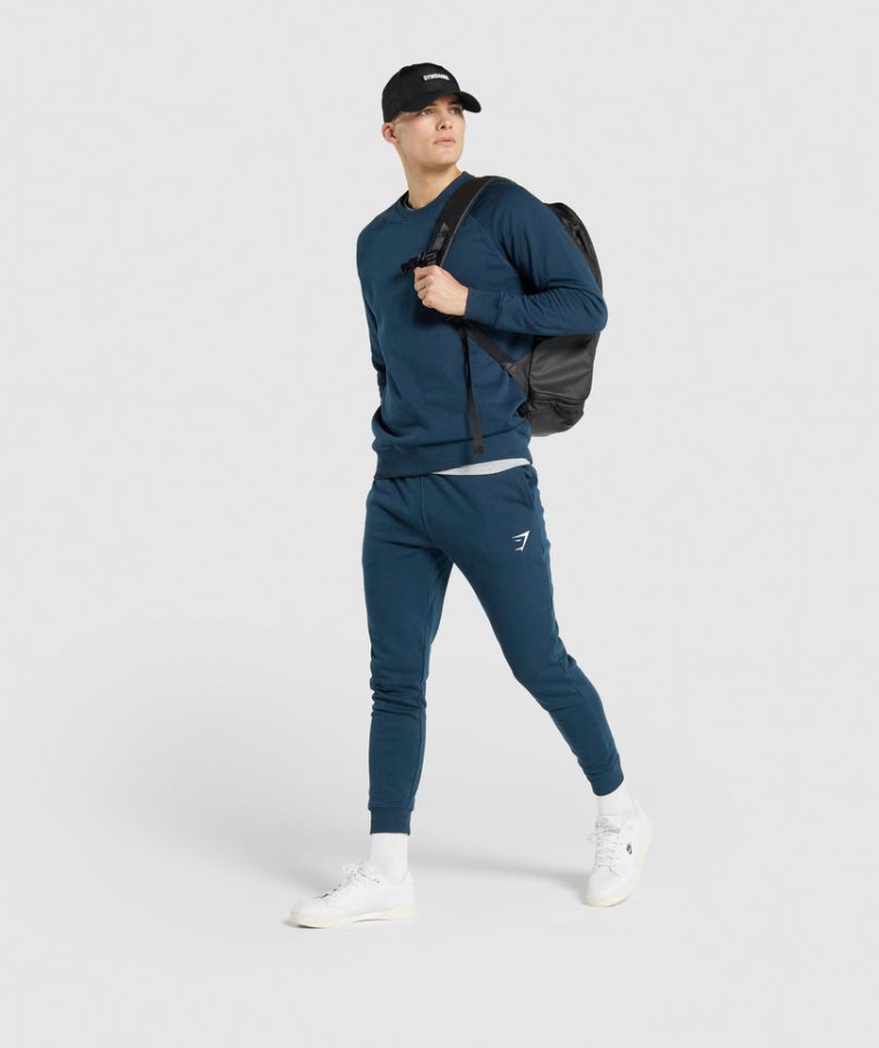 Gymshark Crest Jogginghose Herren Navy | 18436WEYH