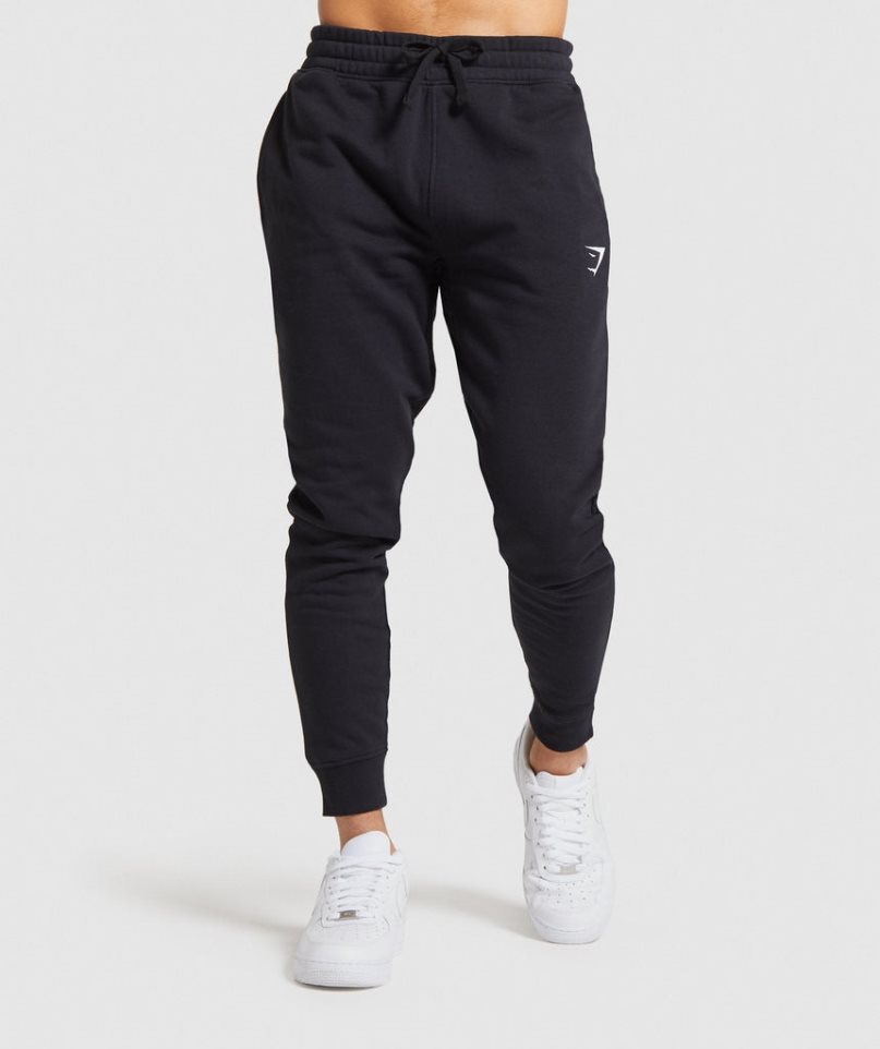 Gymshark Crest Jogginghose Herren Schwarz | 49287GQIY