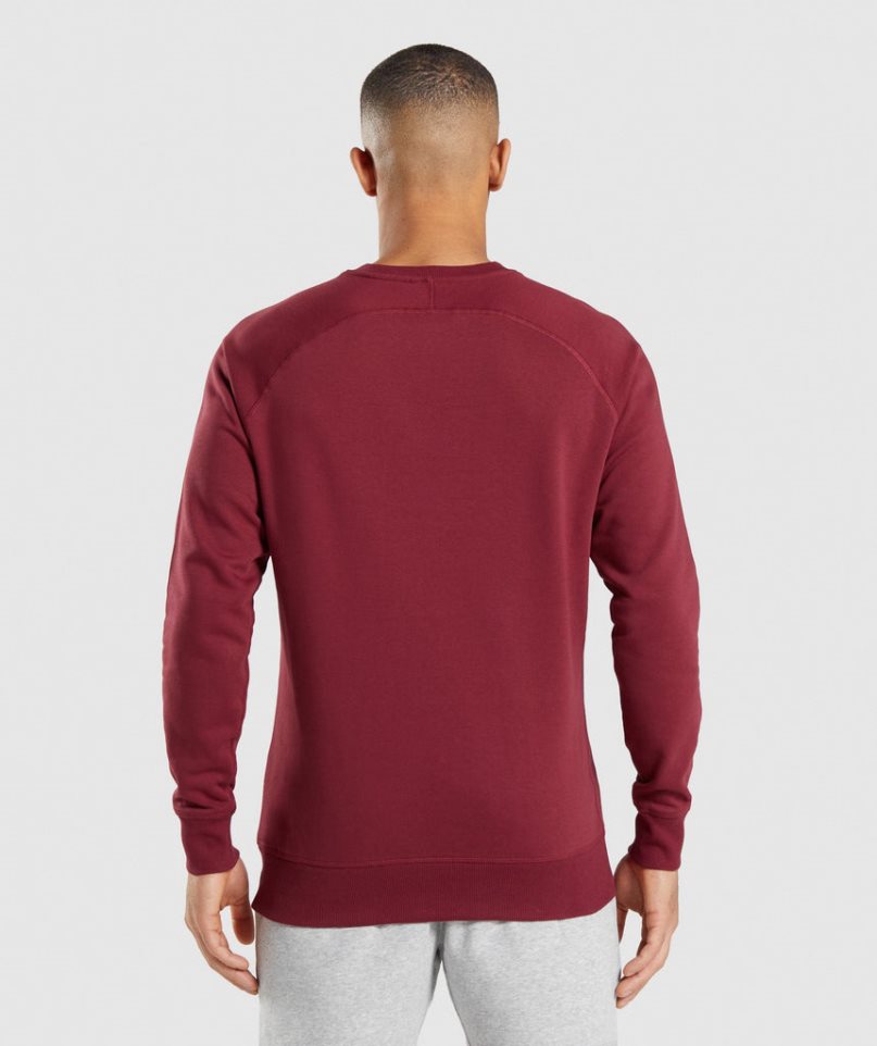 Gymshark Crest Sweatshirts Herren Bordeaux | 20519MHXD