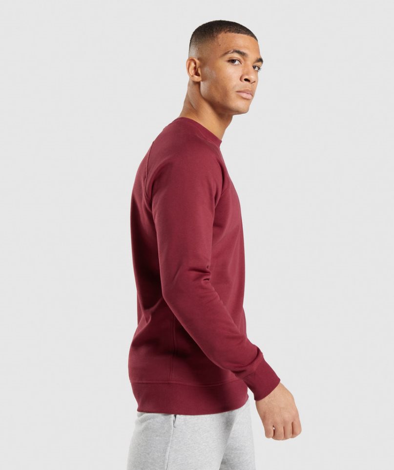 Gymshark Crest Sweatshirts Herren Bordeaux | 20519MHXD