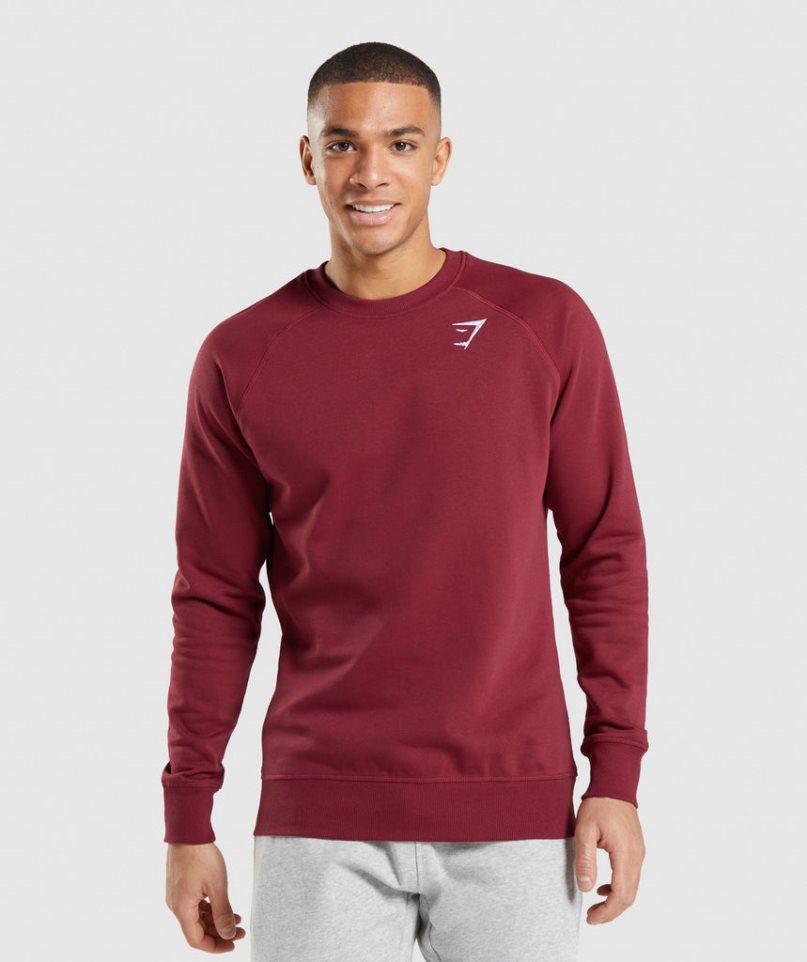 Gymshark Crest Sweatshirts Herren Bordeaux | 20519MHXD