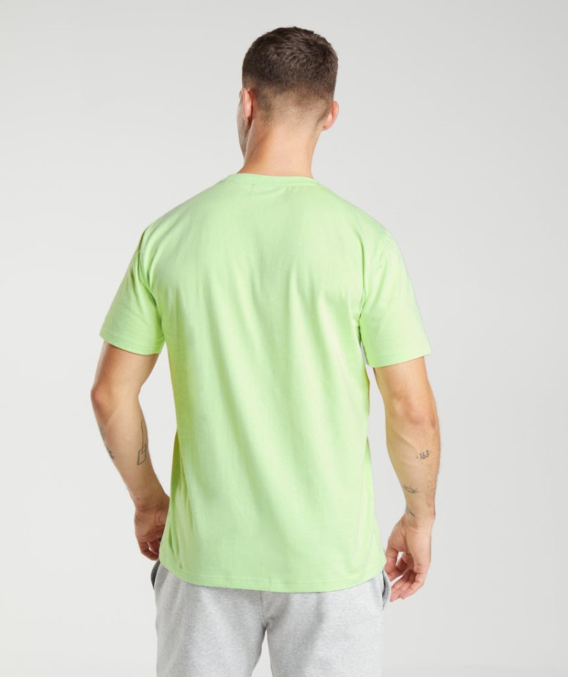 Gymshark Crest T-shirts Herren Grün | 24150REYZ