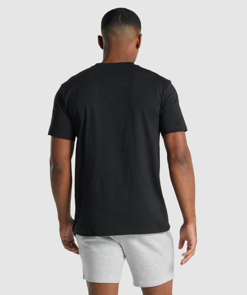 Gymshark Crest T-shirts Herren Schwarz | 35682KNQB