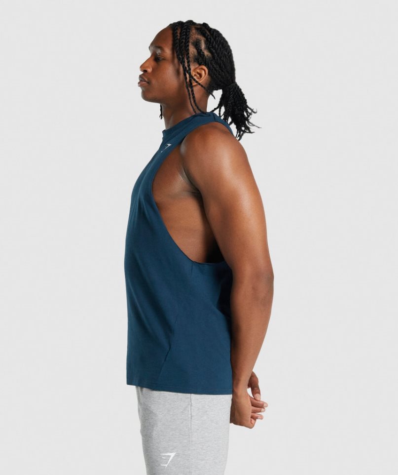 Gymshark Critical 2.0 Drop Arm Muskelshirt Herren Navy | 04126EXOT